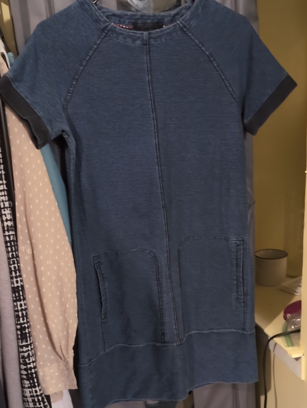 Max Jeans Indigo Blue Short-Sleeve Pocket Tunic Dress